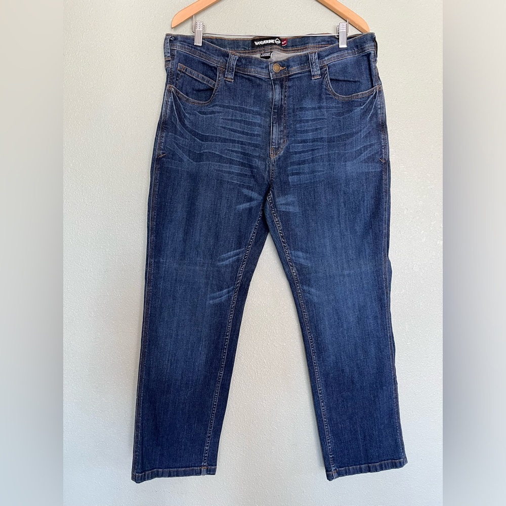 Mens Wolverine Blue Denim Jeans Size 38/30